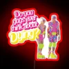 Neon sign contemplating mortality with a dash of colorful melancholy.