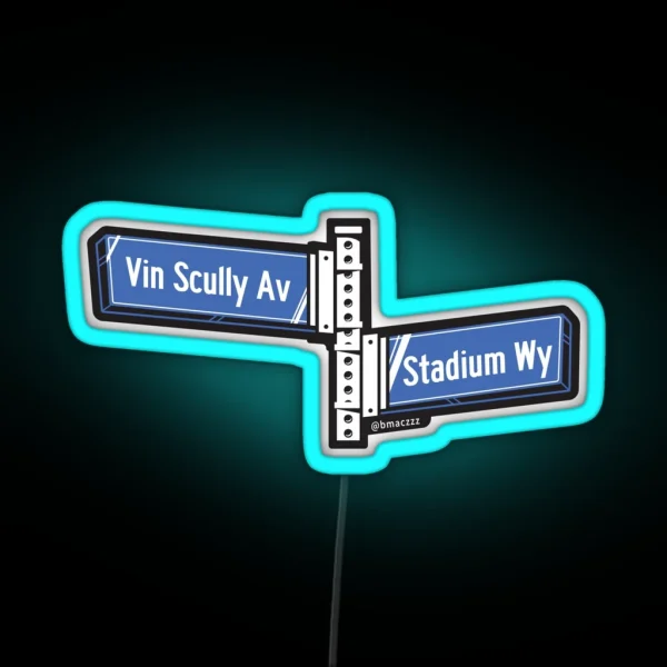 Dodger Stadium Street Vin Scully Av And Stadium Wy RGB Neon Sign