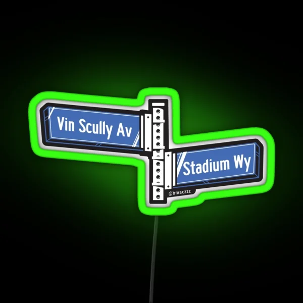 Dodger Stadium Street Vin Scully Av And Stadium Wy RGB Neon Sign