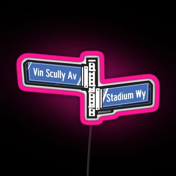 Dodger Stadium Street Vin Scully Av And Stadium Wy RGB Neon Sign