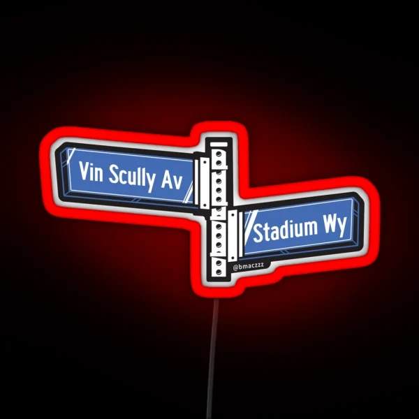 Dodger Stadium Street Vin Scully Av And Stadium Wy RGB Neon Sign