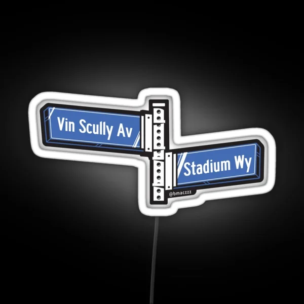 Dodger Stadium Street Vin Scully Av And Stadium Wy RGB Neon Sign