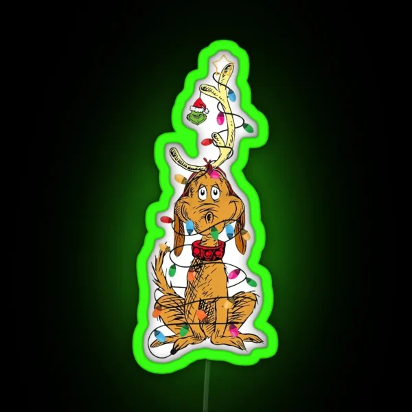 Dog Christmas Light RGB Neon Sign