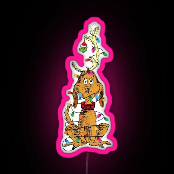 Dog Christmas Light RGB Neon Sign