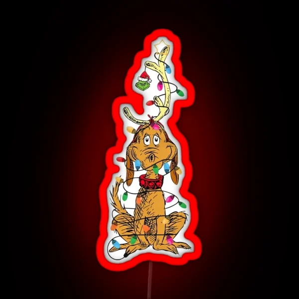 Dog Christmas Light RGB Neon Sign