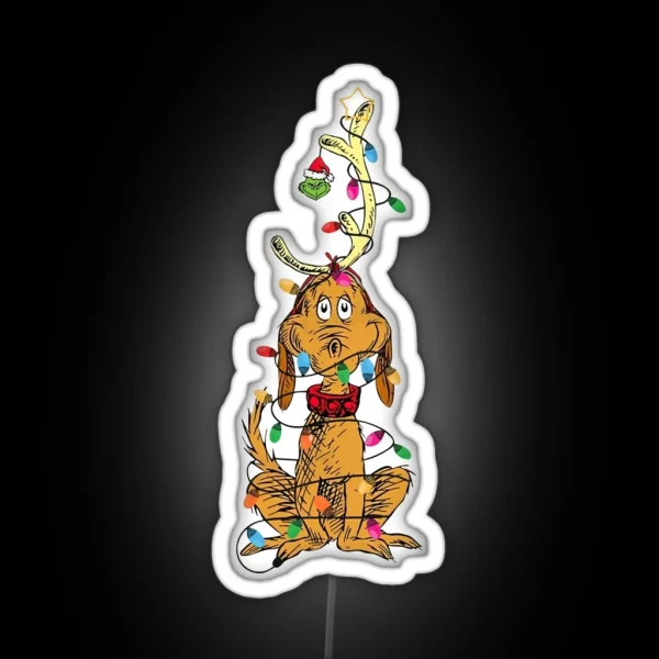 Dog Christmas Light RGB Neon Sign