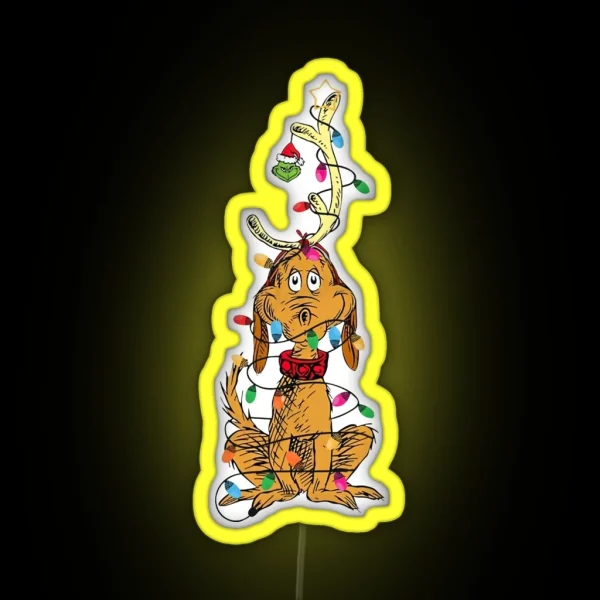 Dog Christmas Light RGB Neon Sign