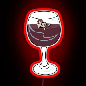 Dog Floating In Wine Glass RGB Neon Sign