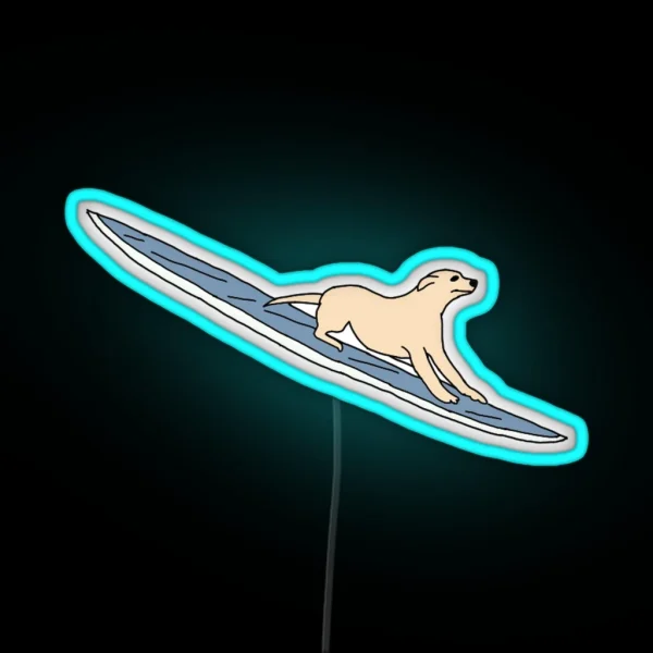 Dog On Surfboard Led RGB Neon Sign