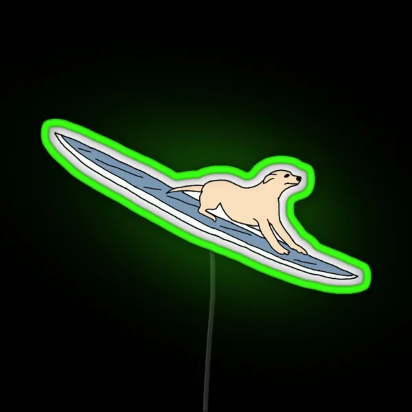 Dog On Surfboard Led RGB Neon Sign