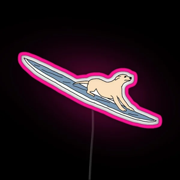 Dog On Surfboard Led RGB Neon Sign