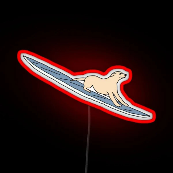 Dog On Surfboard Led RGB Neon Sign