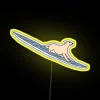 Customizable Dog on Surfboard led LED Neon Sign in RGB Colors