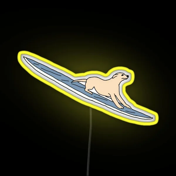 Dog On Surfboard Led RGB Neon Sign