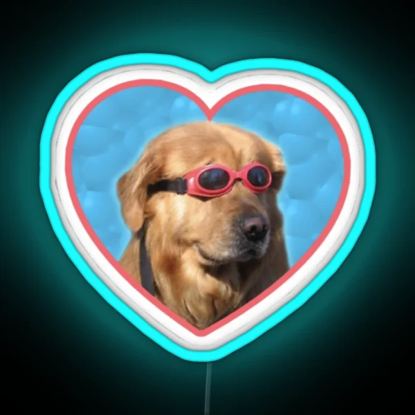 Dog With Googles RGB Neon Sign