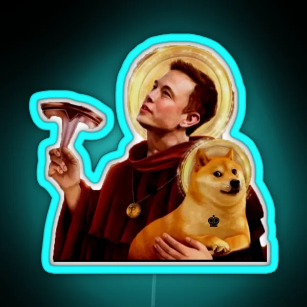 Dogecoin And Elon Musk RGB Neon Sign