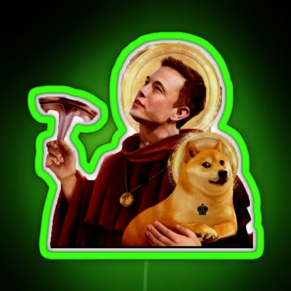 Dogecoin And Elon Musk RGB Neon Sign