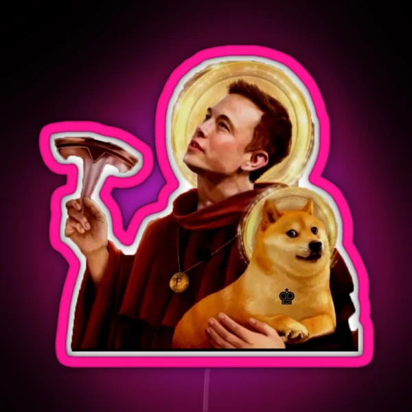 Dogecoin And Elon Musk RGB Neon Sign