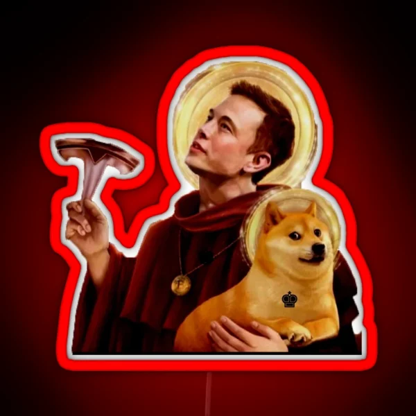 Dogecoin And Elon Musk RGB Neon Sign