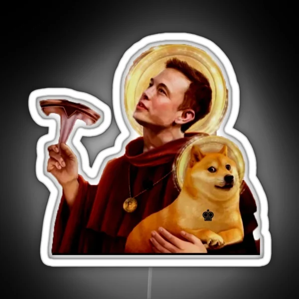 Dogecoin And Elon Musk RGB Neon Sign