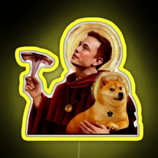 Dogecoin And Elon Musk RGB Neon Sign