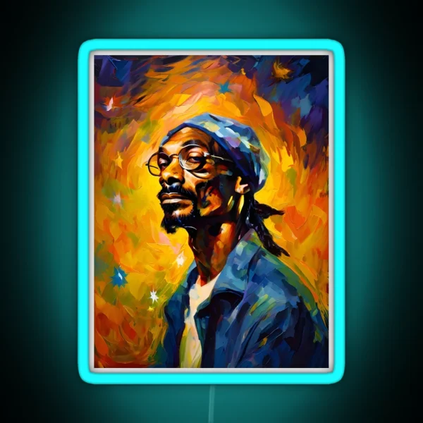 Dogg In Van Gogh Style RGB Neon Sign