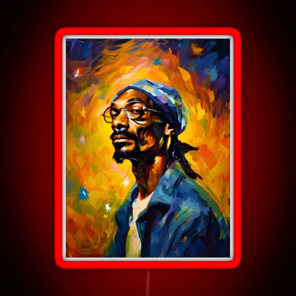 Dogg In Van Gogh Style RGB Neon Sign