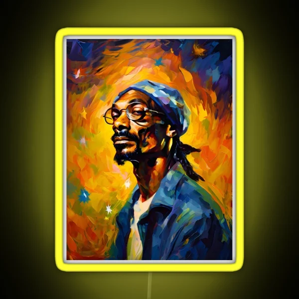 Dogg In Van Gogh Style RGB Neon Sign