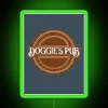 Neon Doggie's Pub Sign in Vibrant RGB Colorful Lighting Style