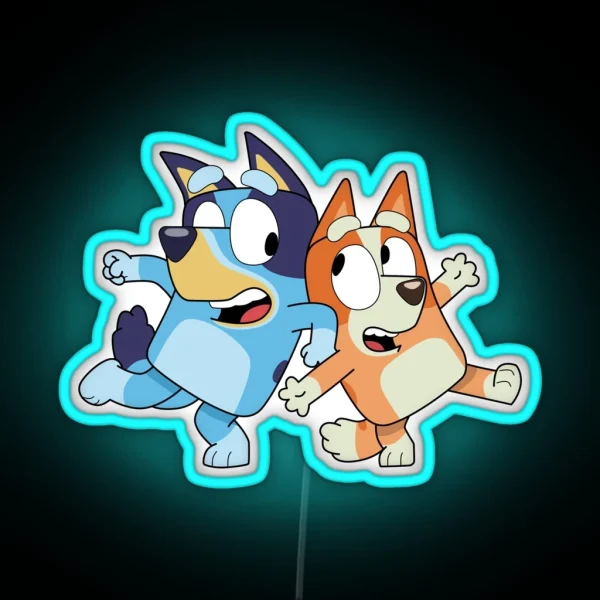 Dogs Cartoon RGB Neon Sign
