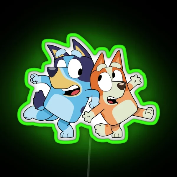 Dogs Cartoon RGB Neon Sign