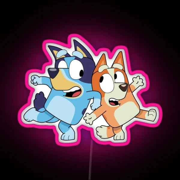 Dogs Cartoon RGB Neon Sign
