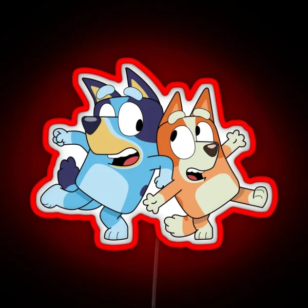 Dogs Cartoon RGB Neon Sign