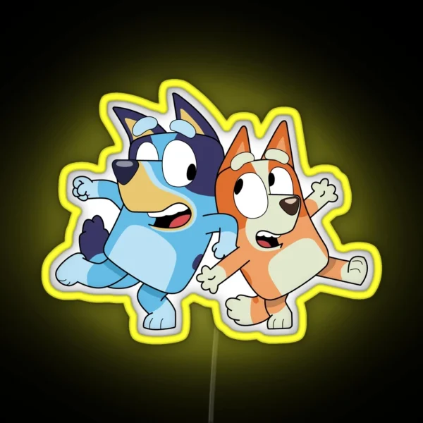 Dogs Cartoon RGB Neon Sign