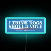 Faithful Canine Candidates Shine in Bright Neon Political Light Display