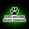 Dogs Welcome, People Tolerated Neon Sign in Vibrant RGB Lighting