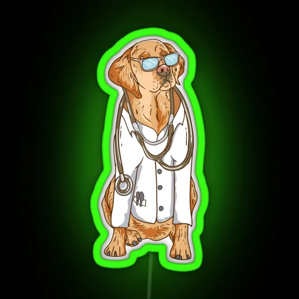Dogtor Pets Veterinarian Doctor Animal Lovers RGB Neon Sign