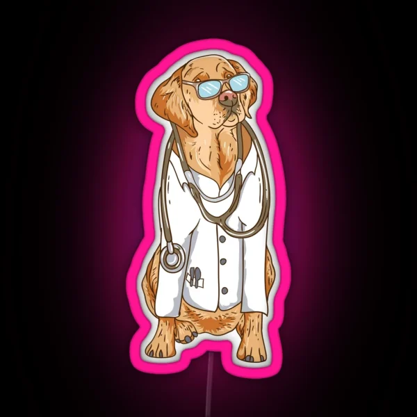 Dogtor Pets Veterinarian Doctor Animal Lovers RGB Neon Sign