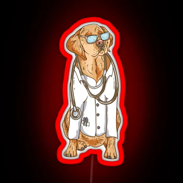 Dogtor Pets Veterinarian Doctor Animal Lovers RGB Neon Sign