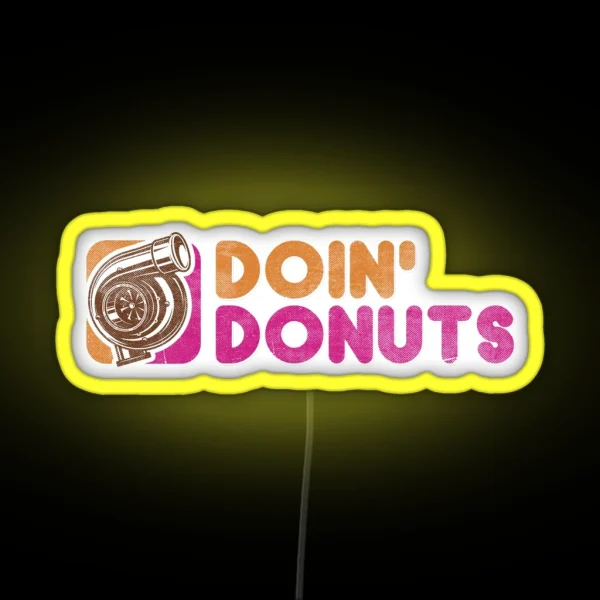 Doin Donuts Funny Drift Racing Led RGB Neon Sign