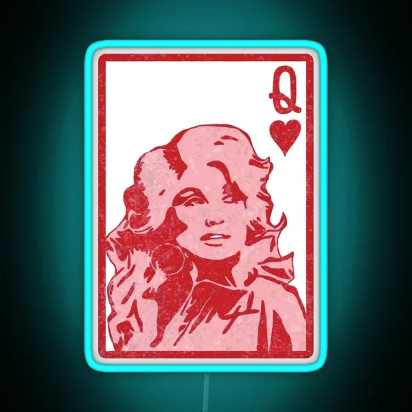 Dolly Queen Of Hearts Card Valentine S Day Valentine RGB Neon Sign