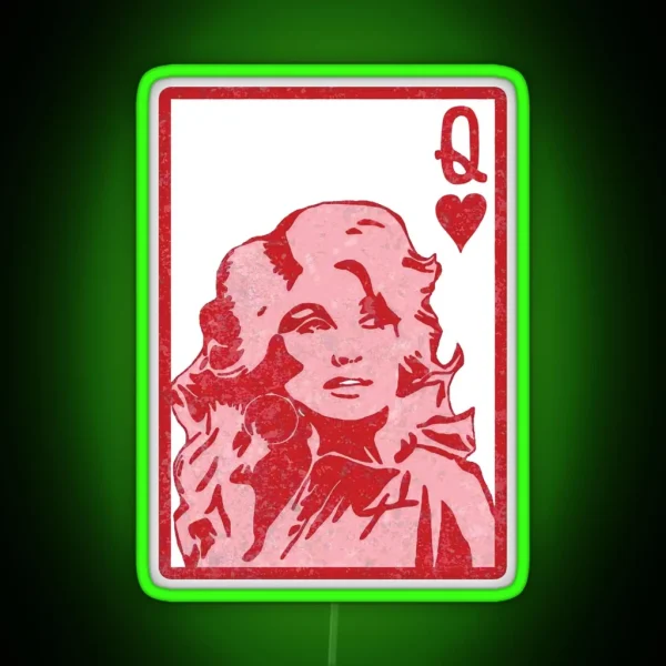 Dolly Queen Of Hearts Card Valentine S Day Valentine RGB Neon Sign