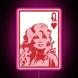 Dolly Queen Of Hearts Card Valentine S Day Valentine RGB Neon Sign