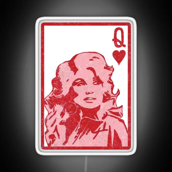Dolly Queen Of Hearts Card Valentine S Day Valentine RGB Neon Sign