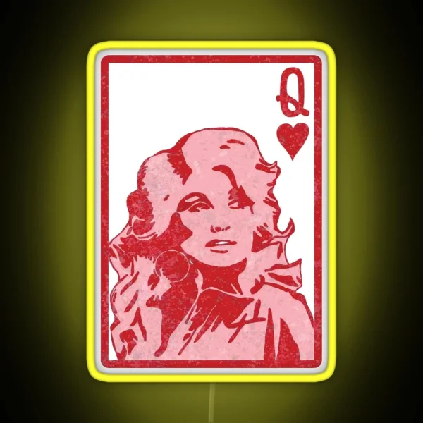 Dolly Queen Of Hearts Card Valentine S Day Valentine RGB Neon Sign