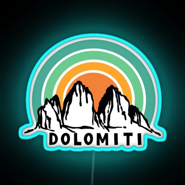 Dolomites Drei Zinnen Tre Cime Di Lavaredo South Tyrol RGB Neon Sign
