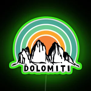 Dolomites Drei Zinnen Tre Cime Di Lavaredo South Tyrol Italy Hiking Mountaineering Souvenir RGB Neon Sign