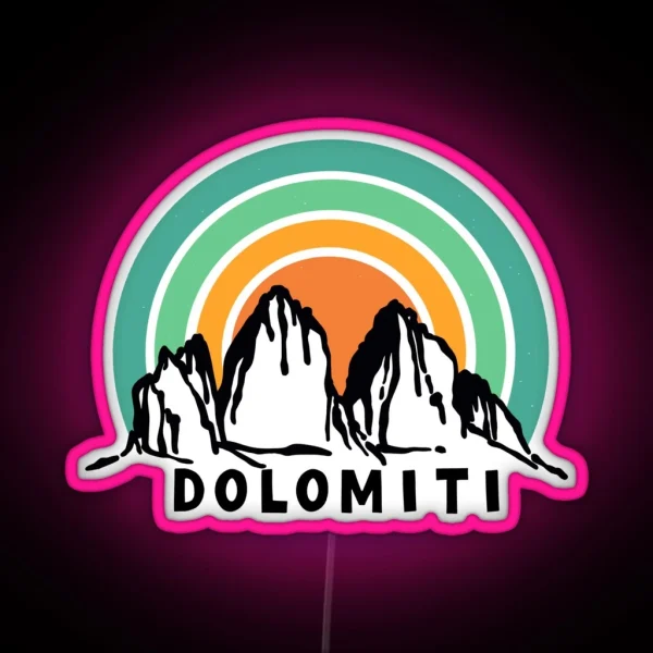 Dolomites Drei Zinnen Tre Cime Di Lavaredo South Tyrol RGB Neon Sign