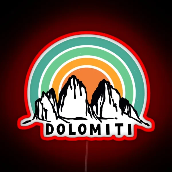 Dolomites Drei Zinnen Tre Cime Di Lavaredo South Tyrol RGB Neon Sign
