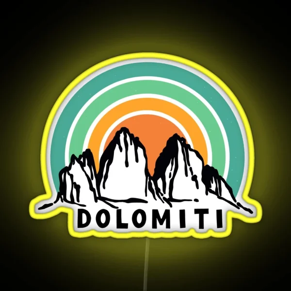 Dolomites Drei Zinnen Tre Cime Di Lavaredo South Tyrol RGB Neon Sign